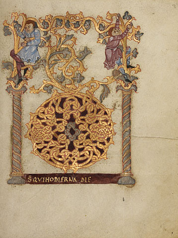 Initial D  ca. 1000-1025 (attributed to Nivardus of Milan) (fl. 1000-1025) J. Paul Getty Museum  Los Angeles  CA  MS LUDWIG V 1 Fol. 9